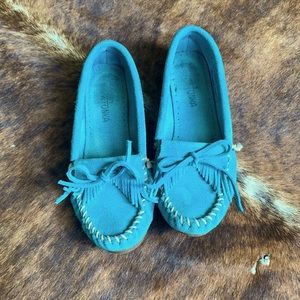 Minnetonka turquoise moccasins size 7.